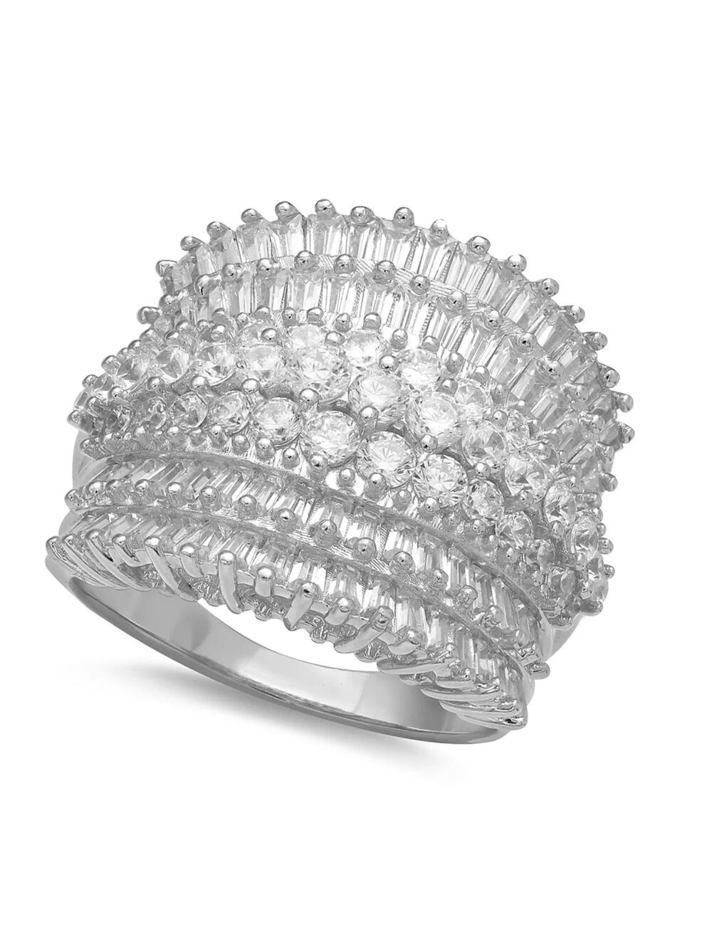 Giani Bernini Cubic Zirconia Multi Row Princess, Baguette & Pave Band